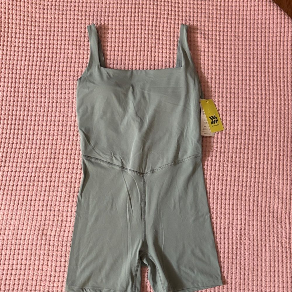 NWT All in Motion Green Short Bodysuit One Piece Activewear Size S